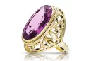 Ring Vintage craft Amethyst 14K Yellow gold vrc184y